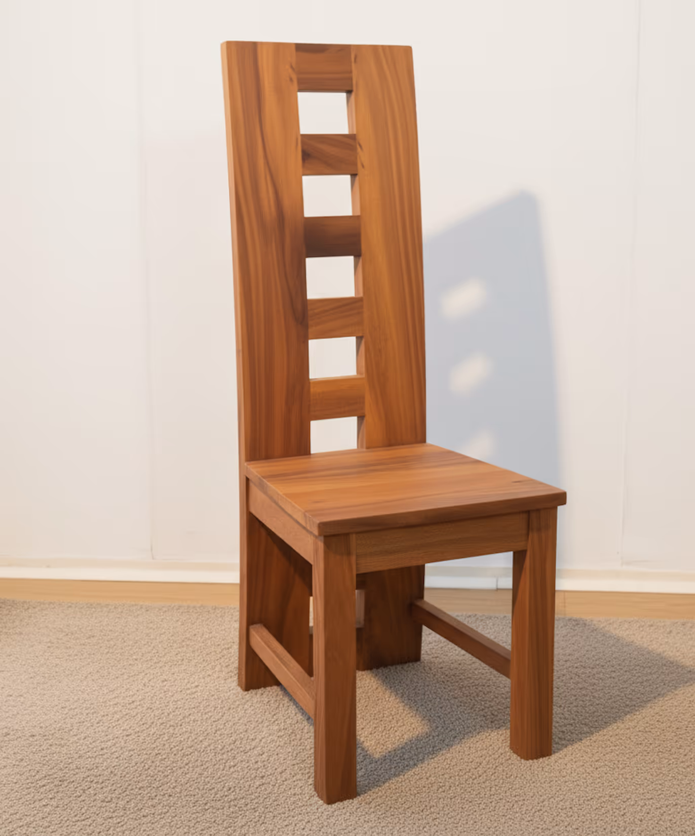 Florence chair showing its ladder back with square cutouts