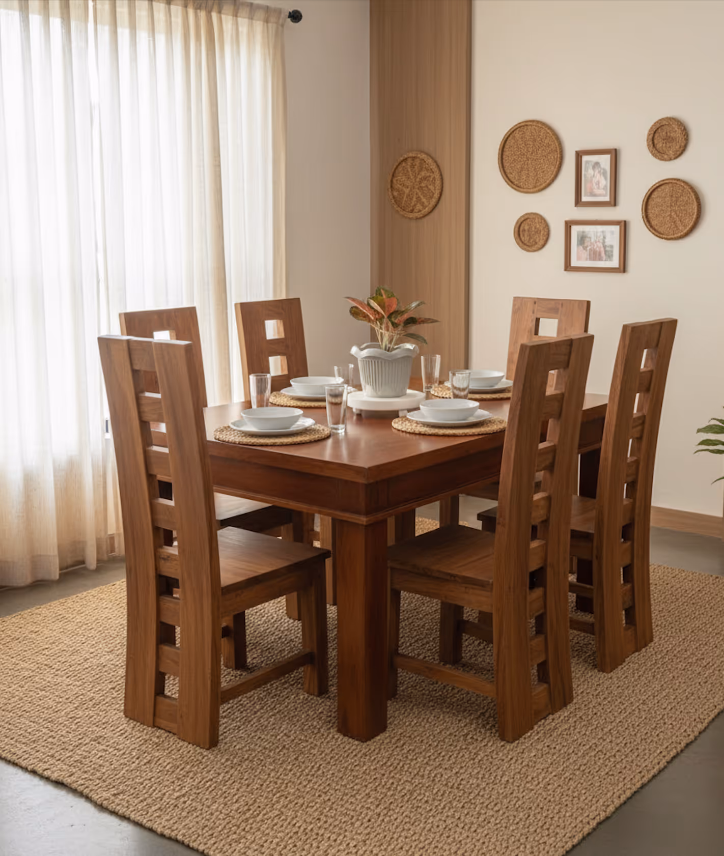 Florence dining set laid for a meal